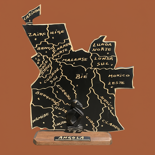 Angola Map with "The Thinker"